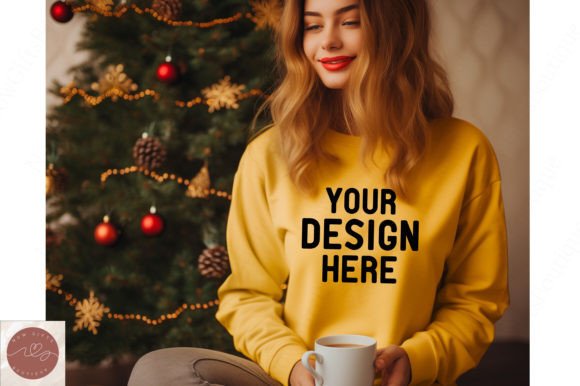 Christmas Gildan 18000 Sweatshirt Mockup Graphics for Christmas New Year