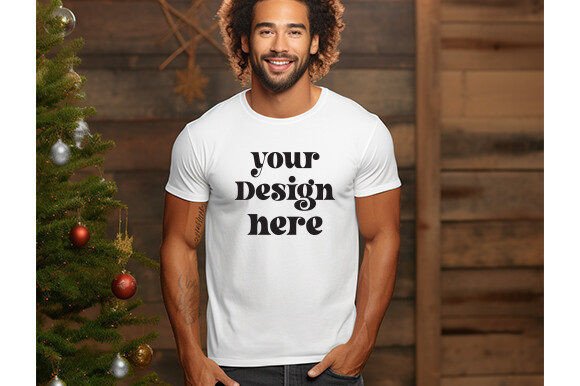 Male Model Bella Canvas 3001 Moc for T-Shirts Graphics