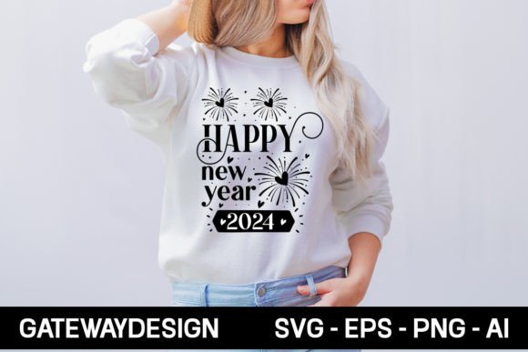 Reviewing Happy New Year 2024 Graphics for T-Shirt Designs
