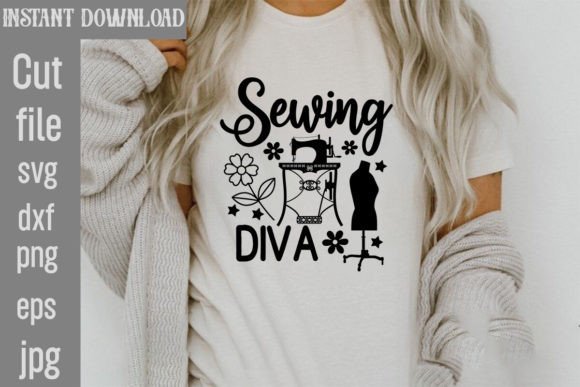 Sewing Diva SVG: Graphics for T-Shirt Designs